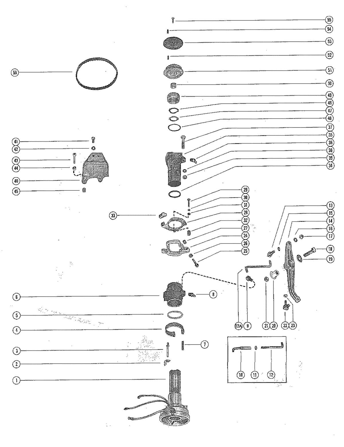 MERCURY MERC 850 (4 CYLINDER) DISTRIBUTOR ADAPTOR AND VERTICAL LINKAGE