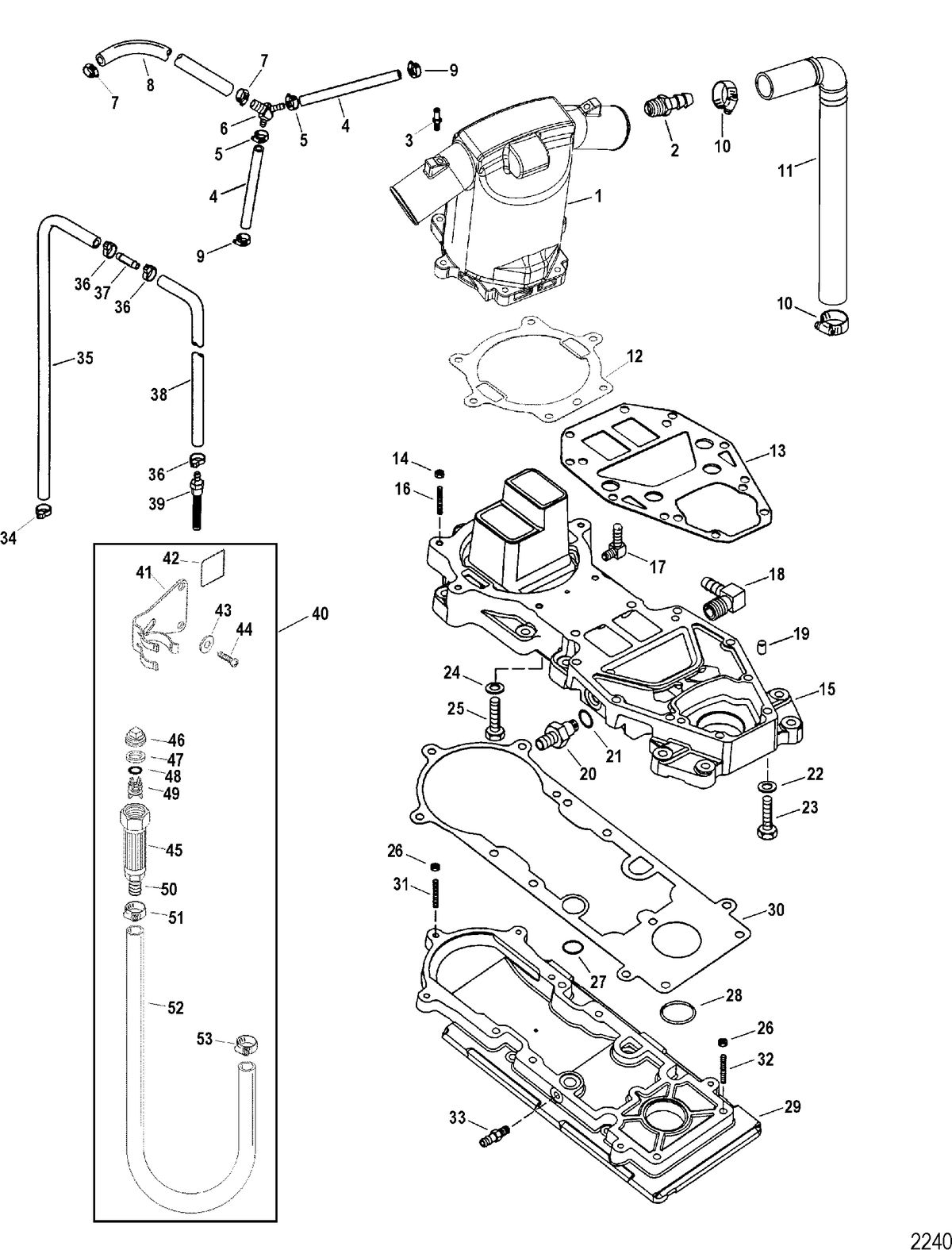 SPORTJET 240 EFI AND 240 EFI M2 JET DRIVE Expansion Chamber And Adaptor Plates