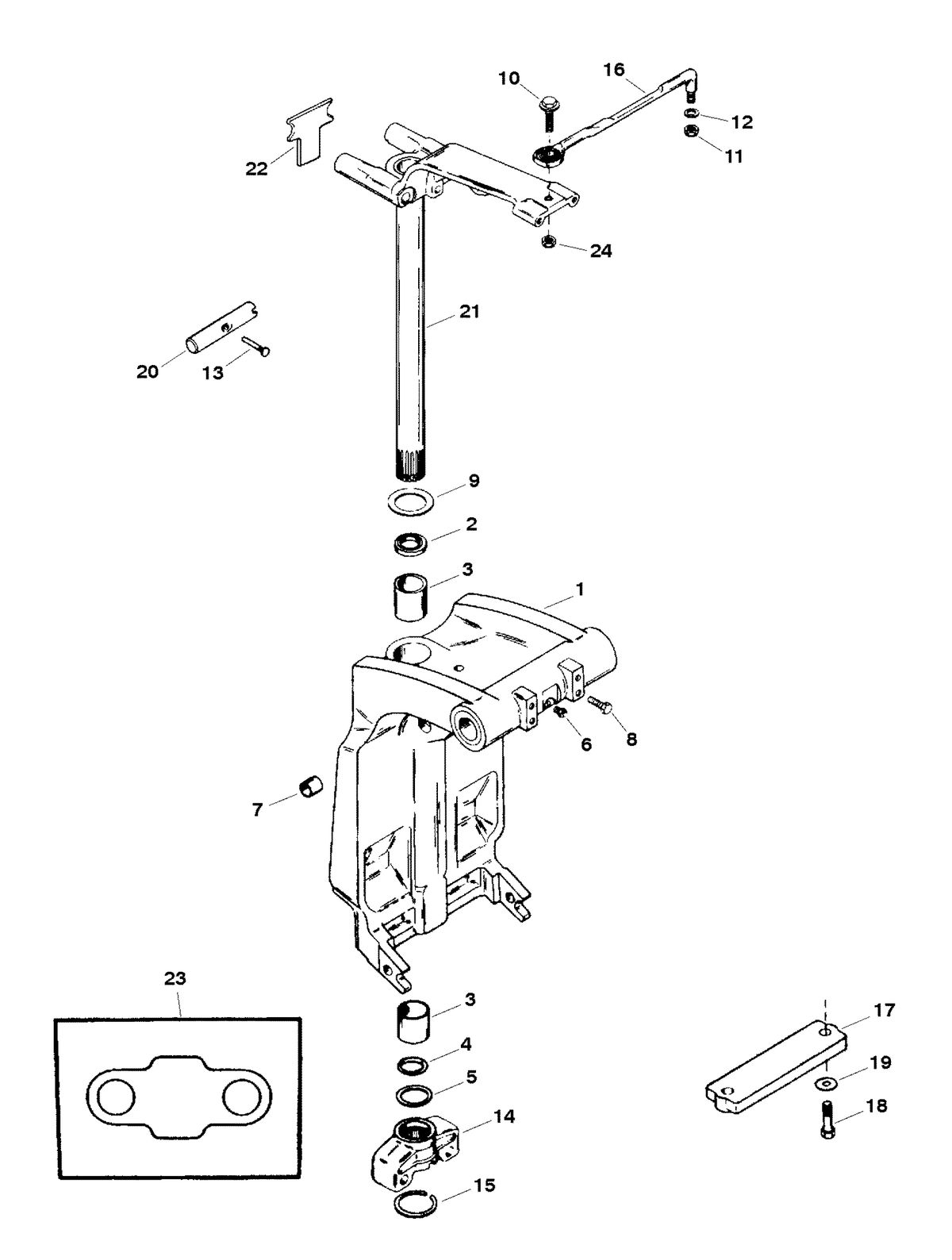 FORCE FORCE 120 H.P. (1998-1999) SWIVEL BRACKET AND STEERING ARM