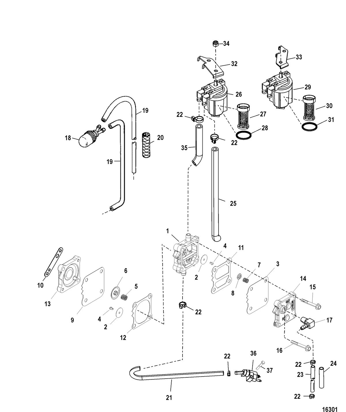 MERCURY/MARINER 30/40 (2 CYLINDER) 2-STROKE Fuel Pump(Manual)