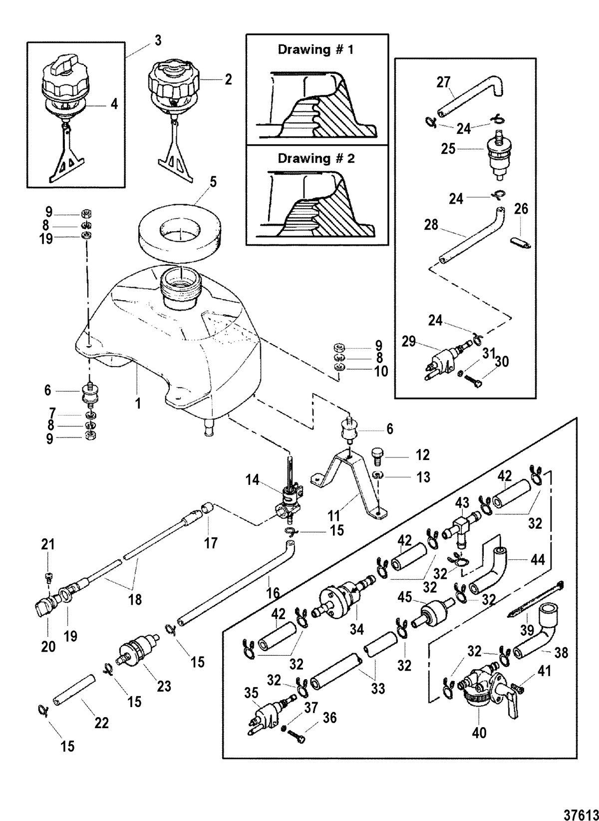 MERCURY/MARINER 4/5 HP FUEL TANK(SERIAL GROUP #1)