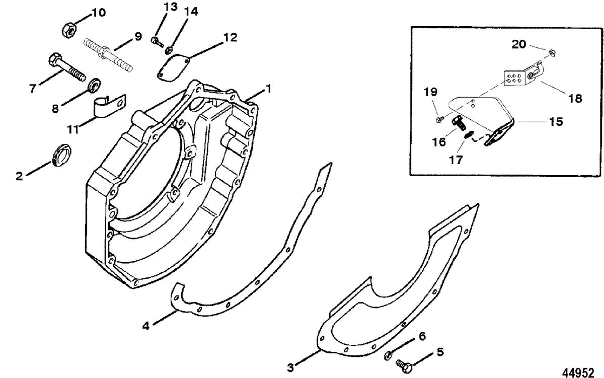 MERCRUISER 5.7L COMPETITION SKI ENGINE FLYWHEEL HOUSING