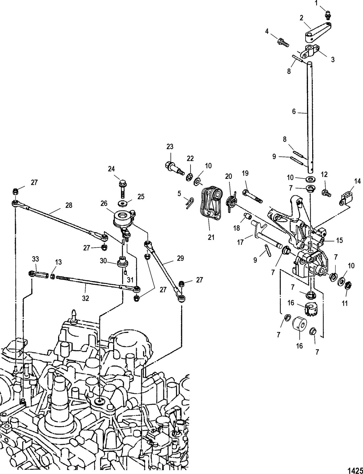 MERCURY/MARINER 225 EFI 4-STROKE Throttle Linkage