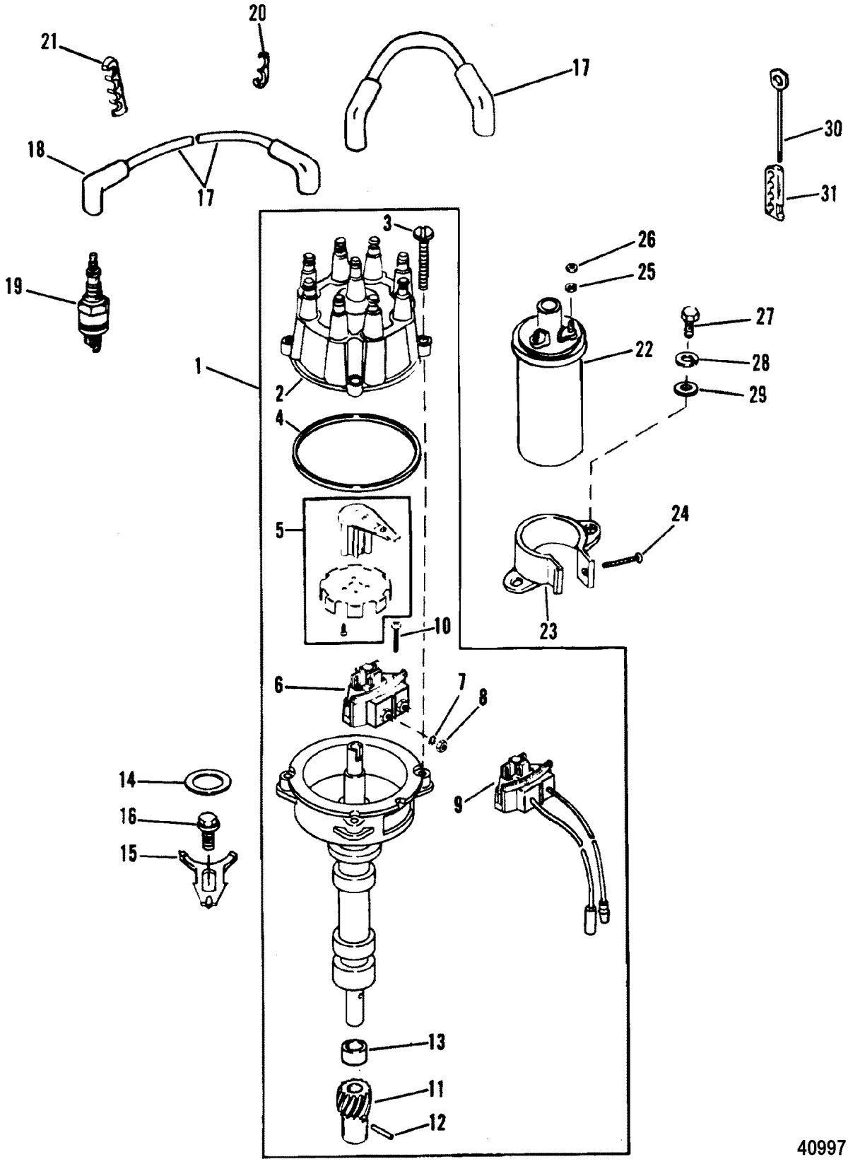 MERCRUISER 5.7L COMPETITION SKI ENGINE Distributor & Ignition Components(Thunderbolt IV Ignition)