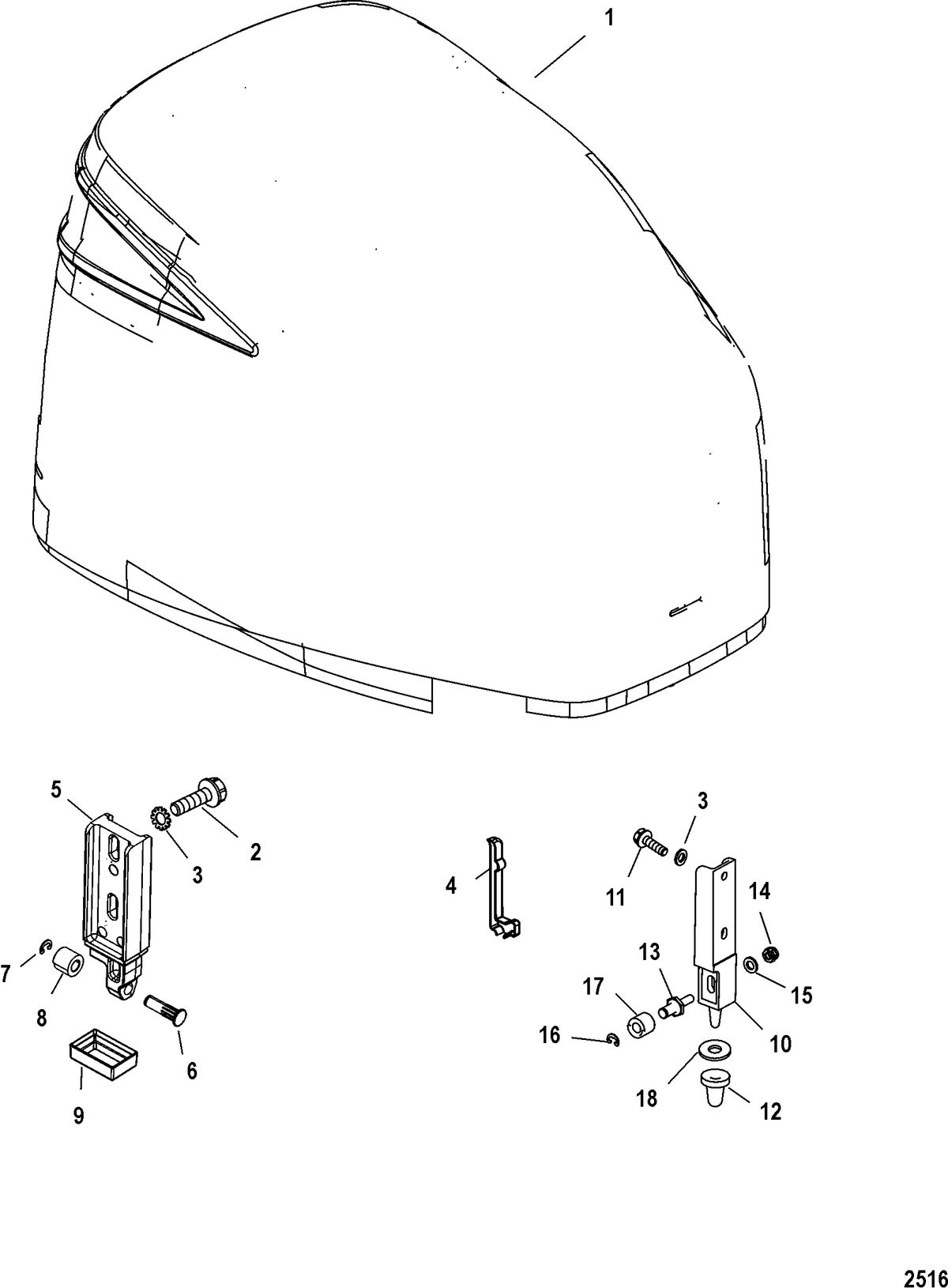 RACE OUTBOARD 2.5XS DFI (2.5L) Top Cowl