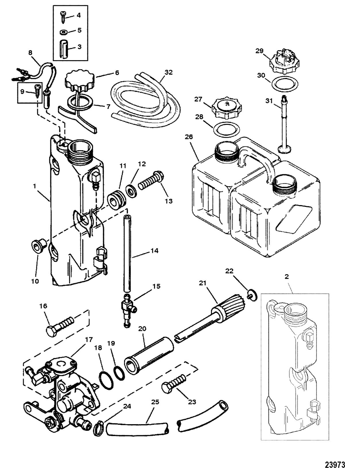 MERCURY/MARINER 225 AND 225 SEAPRO/MARATHON (3.0L CARB) OIL INJECTION COMPONENTS