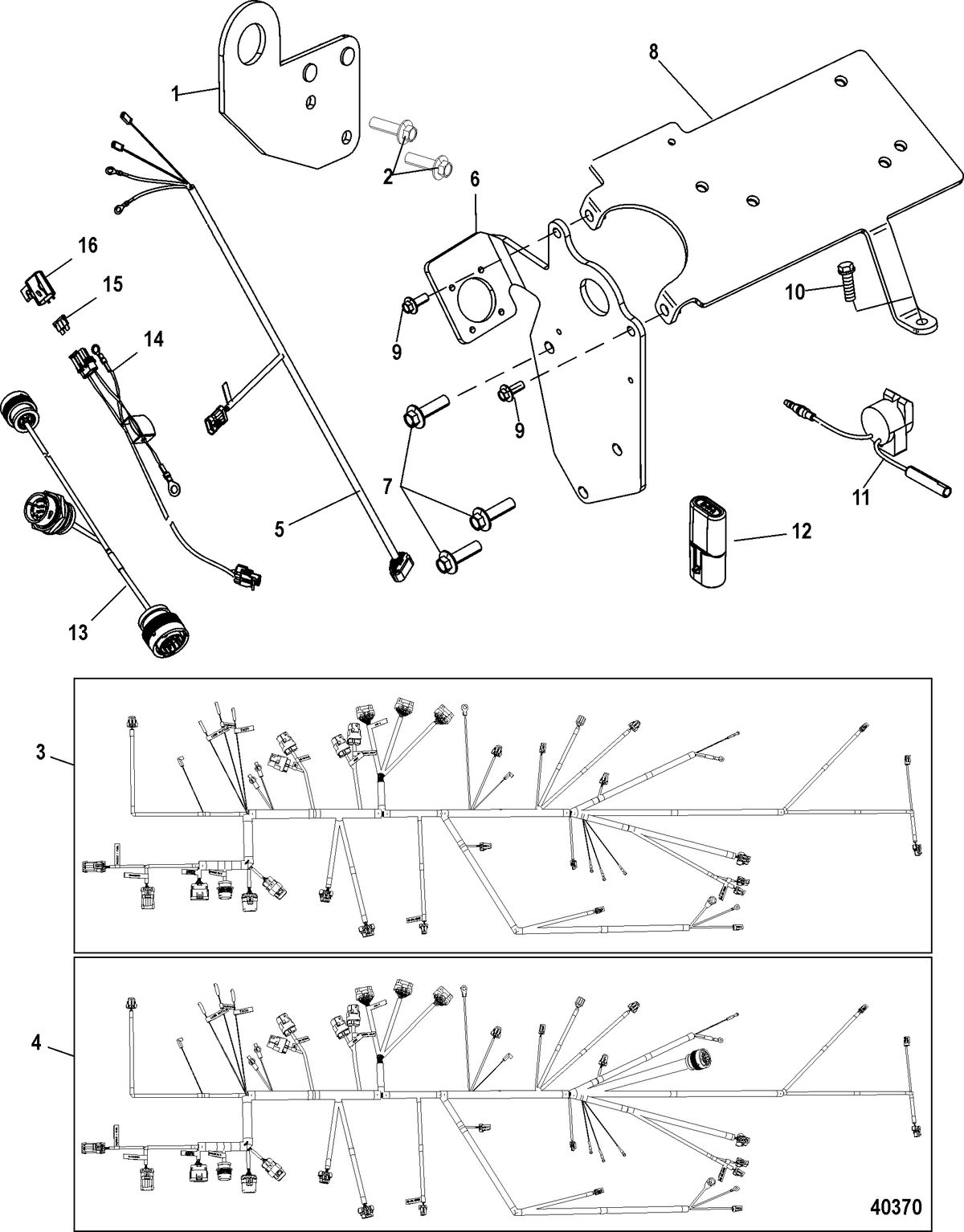 MERCRUISER 496 MAG STERNDRIVE Lifting Brackets and Wiring Harness