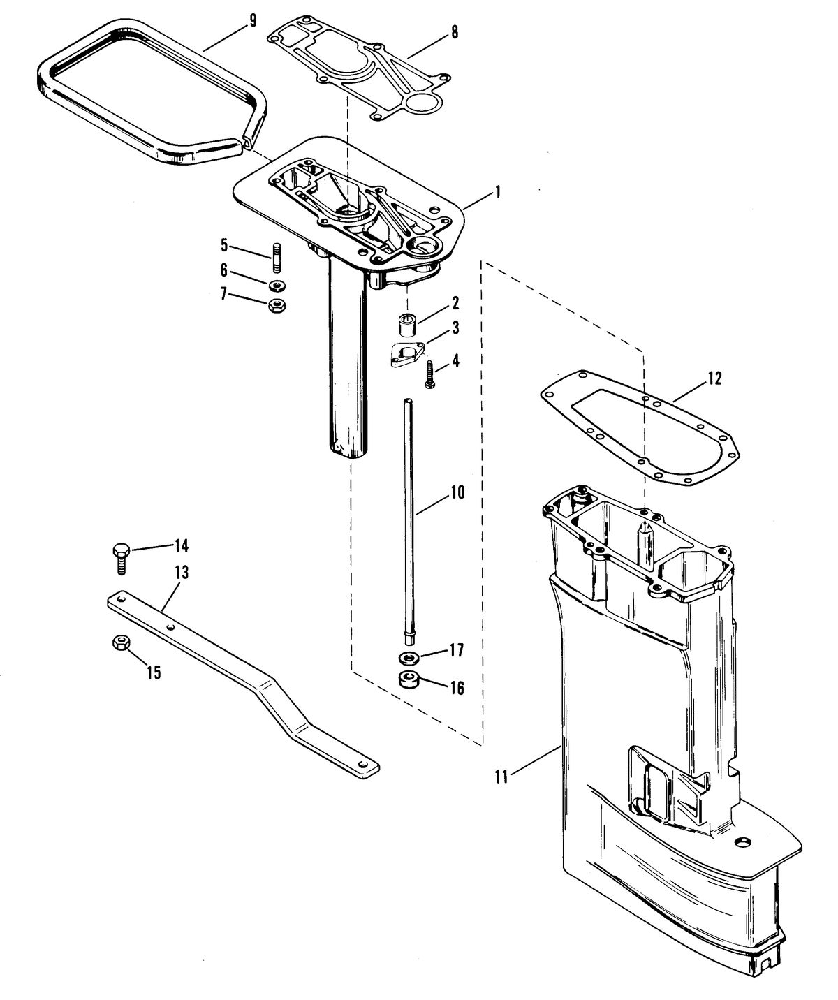 RACE OUTBOARD 10 XS DRIVE SHAFT HOUSING ASSEMBLY