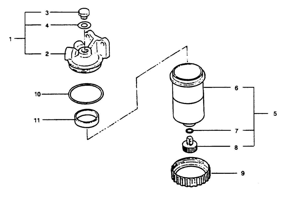 MERCRUISER HINO DIESEL 210 H.P. WATER SEPARATOR ASSEMBLY