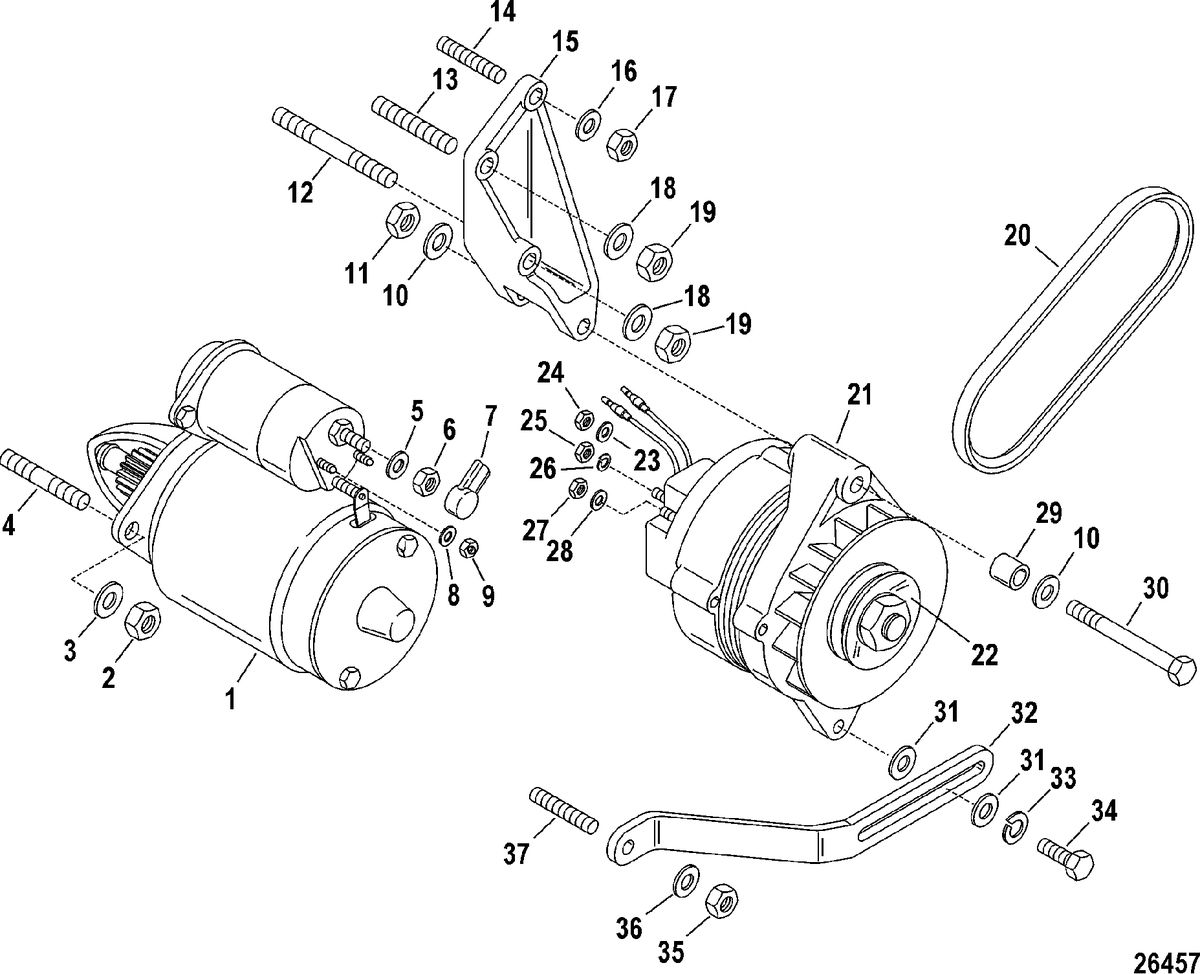 RACE STERNDRIVE 900 SC Starter Motor And Alternator