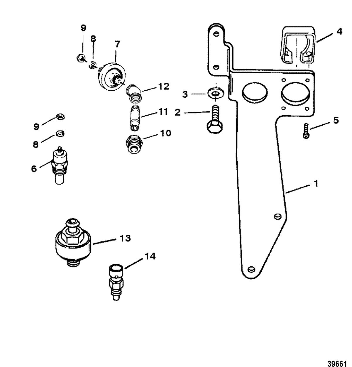 MERCRUISER 454/502 EFI MAG BRAVO (GEN V) SENDERS AND HARNESS BRACKET