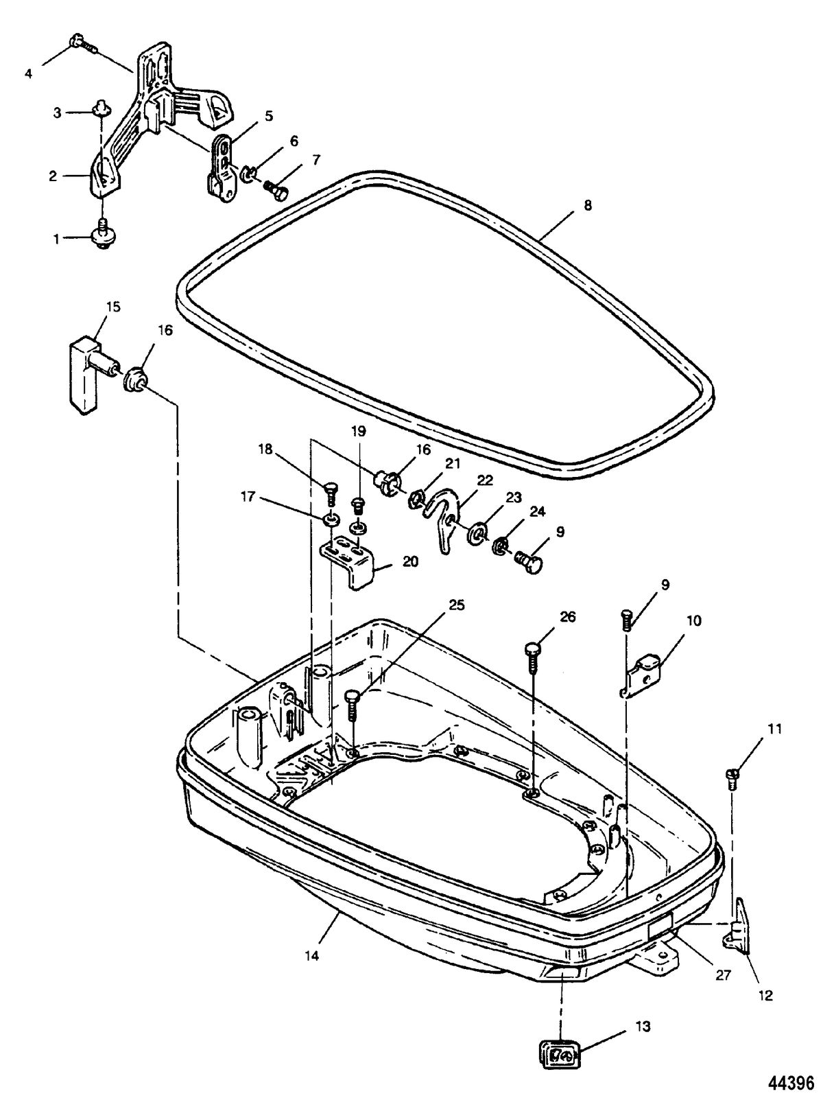 FORCE 90 HP A-MODELS (1990) FORCE Bottom Cowl / Support Plate