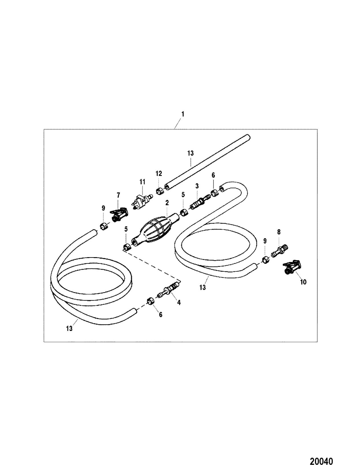 FORCE FORCE 120 H.P. Fuel Line Assembly