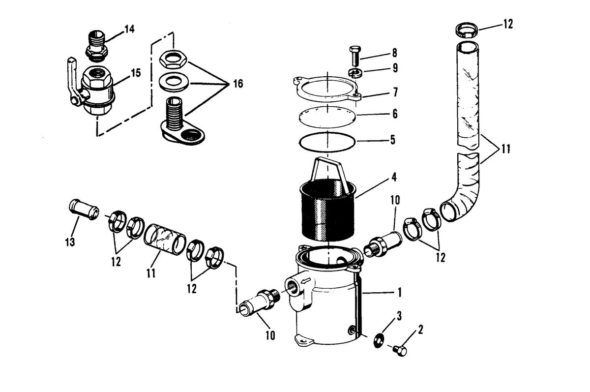 MERCRUISER D7.3L/270 DIESEL ENGINE (STERN DRIVE/INBOARD) SEAWATER FILTER
