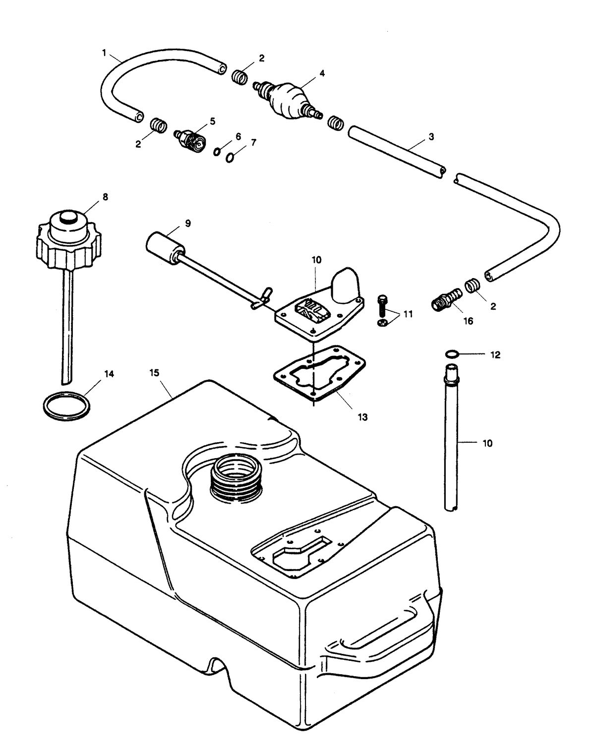 SEARS SEARS 9.9 H.P. FUEL TANK AND LINE
