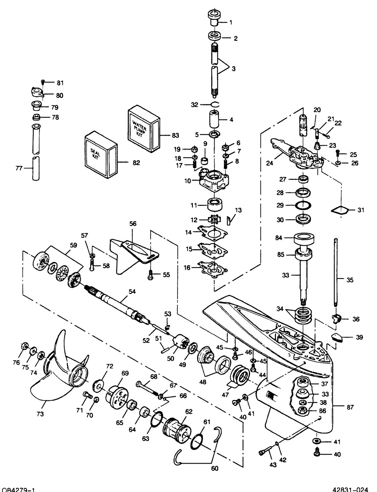 FORCE FORCE 1989 85 H.P. "D" MODELS GEAR HOUSING