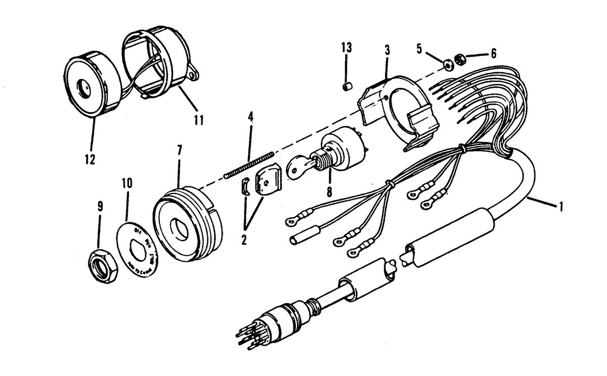 MARINER 175 SKI (EFI) KEY SWITCH ASSEMBLY