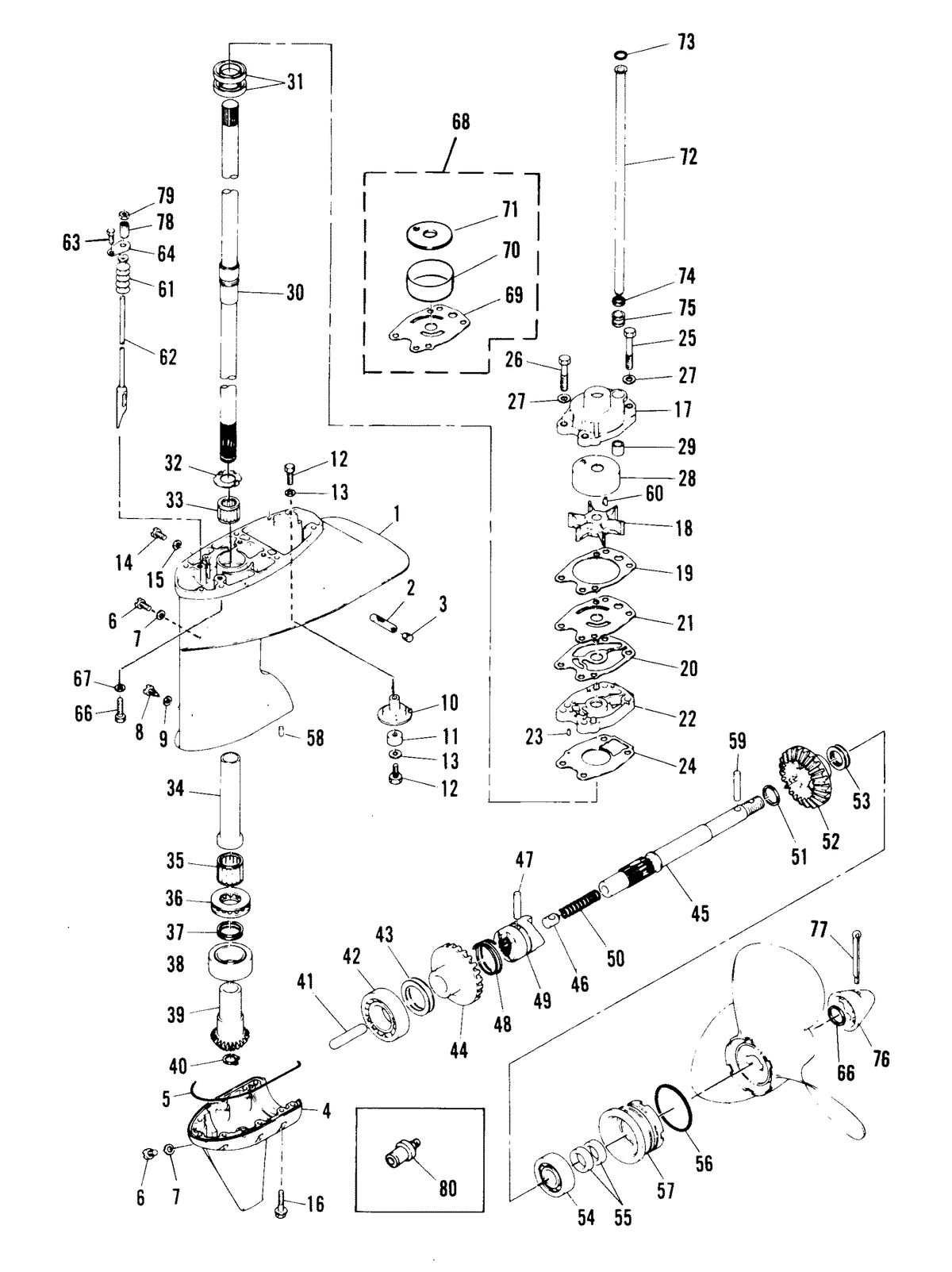 MARINER MARINER 40A HORSEPOWER GEARHOUSING ASS'Y