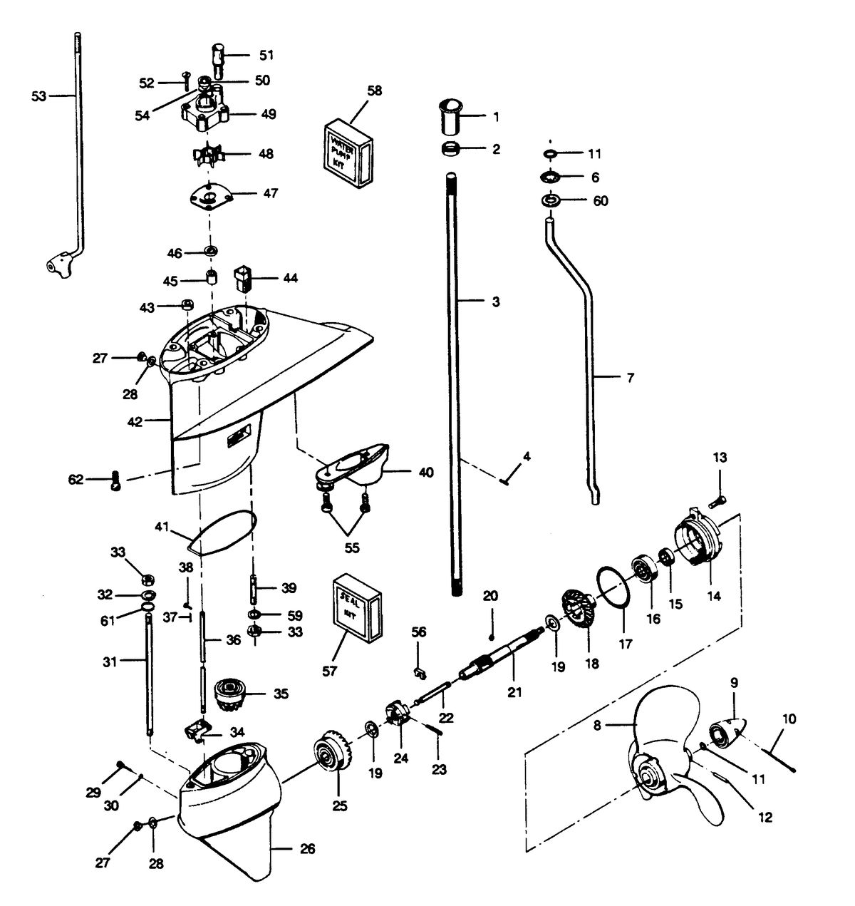 FORCE FORCE 1990 35 H.P. "C" MODELS GEAR HOUSING