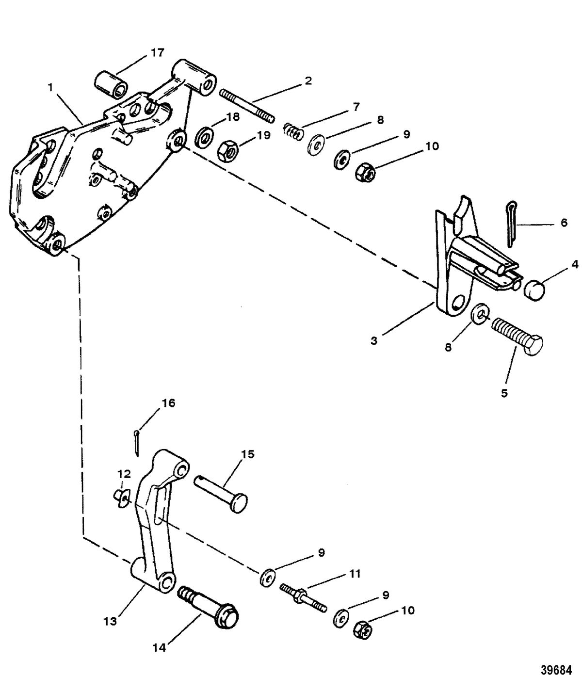 MERCRUISER 454/502 EFI MAG BRAVO (GEN V) SHIFT BRACKET