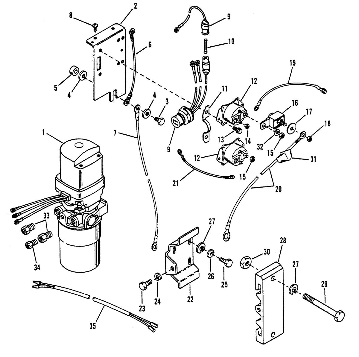 RACE OUTBOARD XR-2 MAGNUM HYDRAULIC PUMP AND MOUNTING BRACKETS