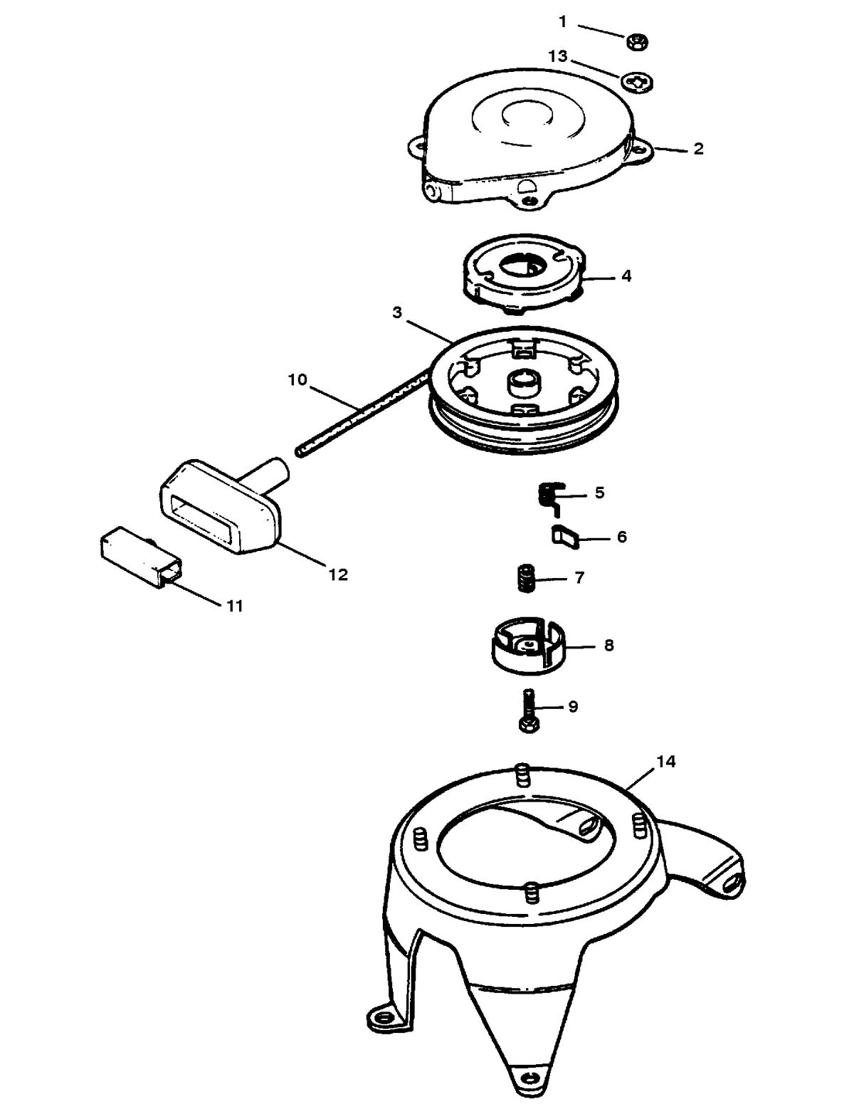 SEARS 5 H.P (OUTBOARD MOTOR) STARTER ASSEMBLY
