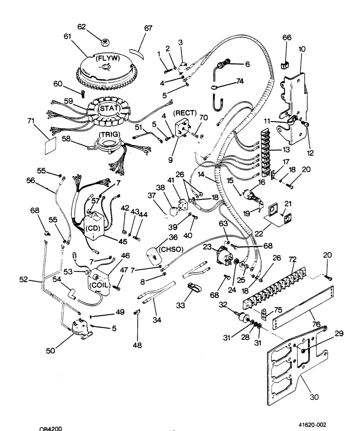 FORCE FORCE 1988 125 HP "C" MODELS ELECTRICAL COMPONENTS