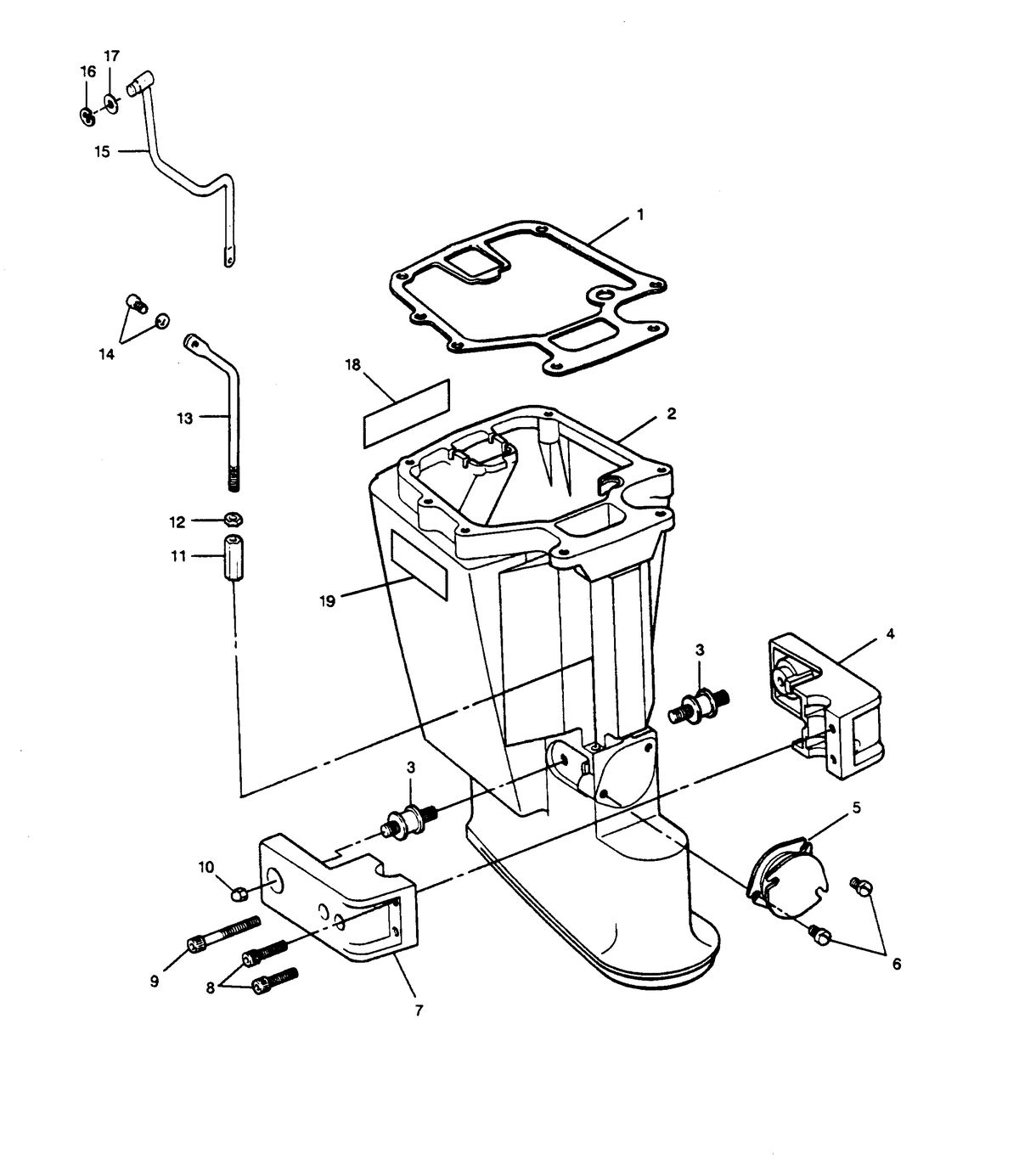 FORCE FORCE 1990 35 H.P. "B" MODELS MOTOR LEG