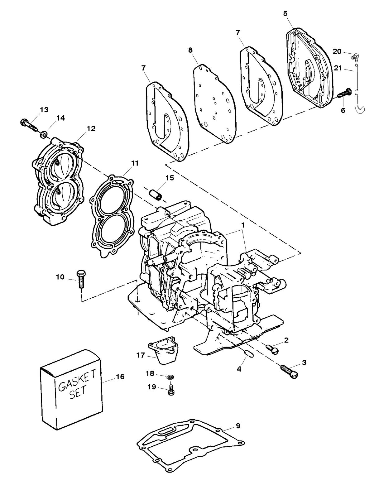 SEARS SEARS 9.9 H.P (OUTBOARD MOTOR) W/6.6 GAL. REMOTE TANK CYLINDER BLOCK ASSEMBLY