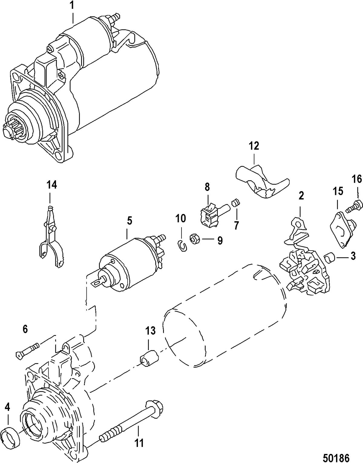 MERCRUISER VW TDI 3.0L STARTER COMPONENTS