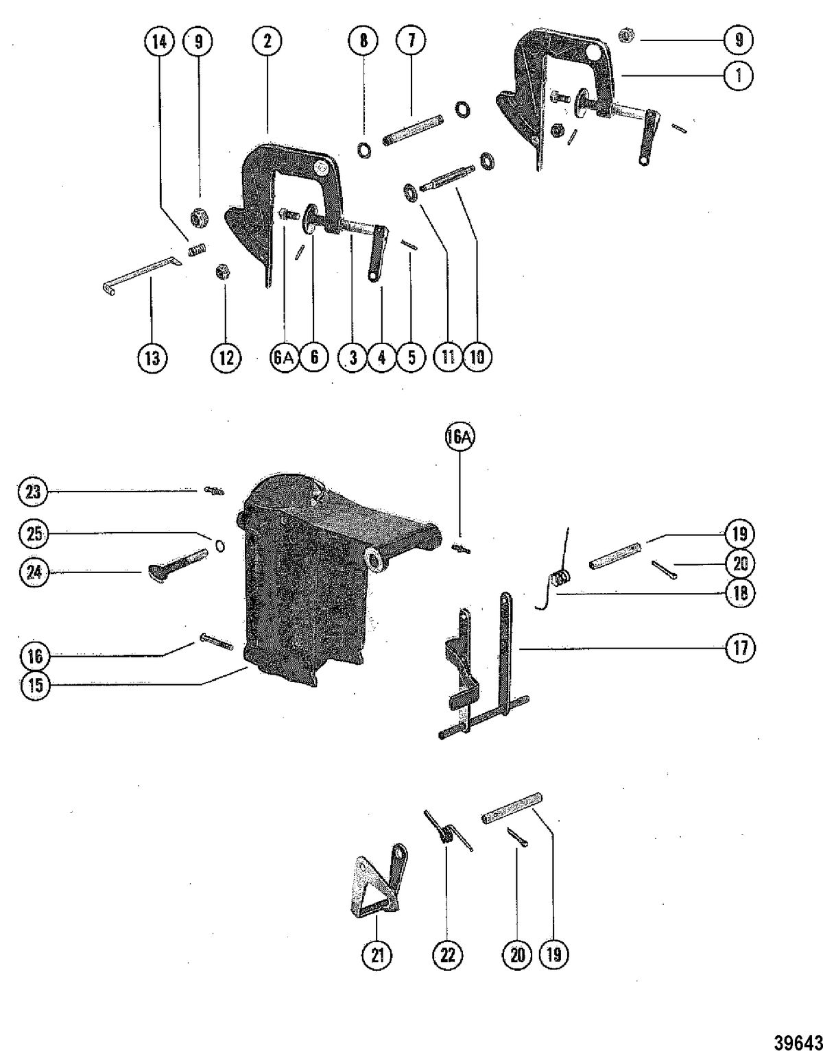 MERCURY 4 HP CLAMP AND SWIVEL BRACKET ASSEMBLY