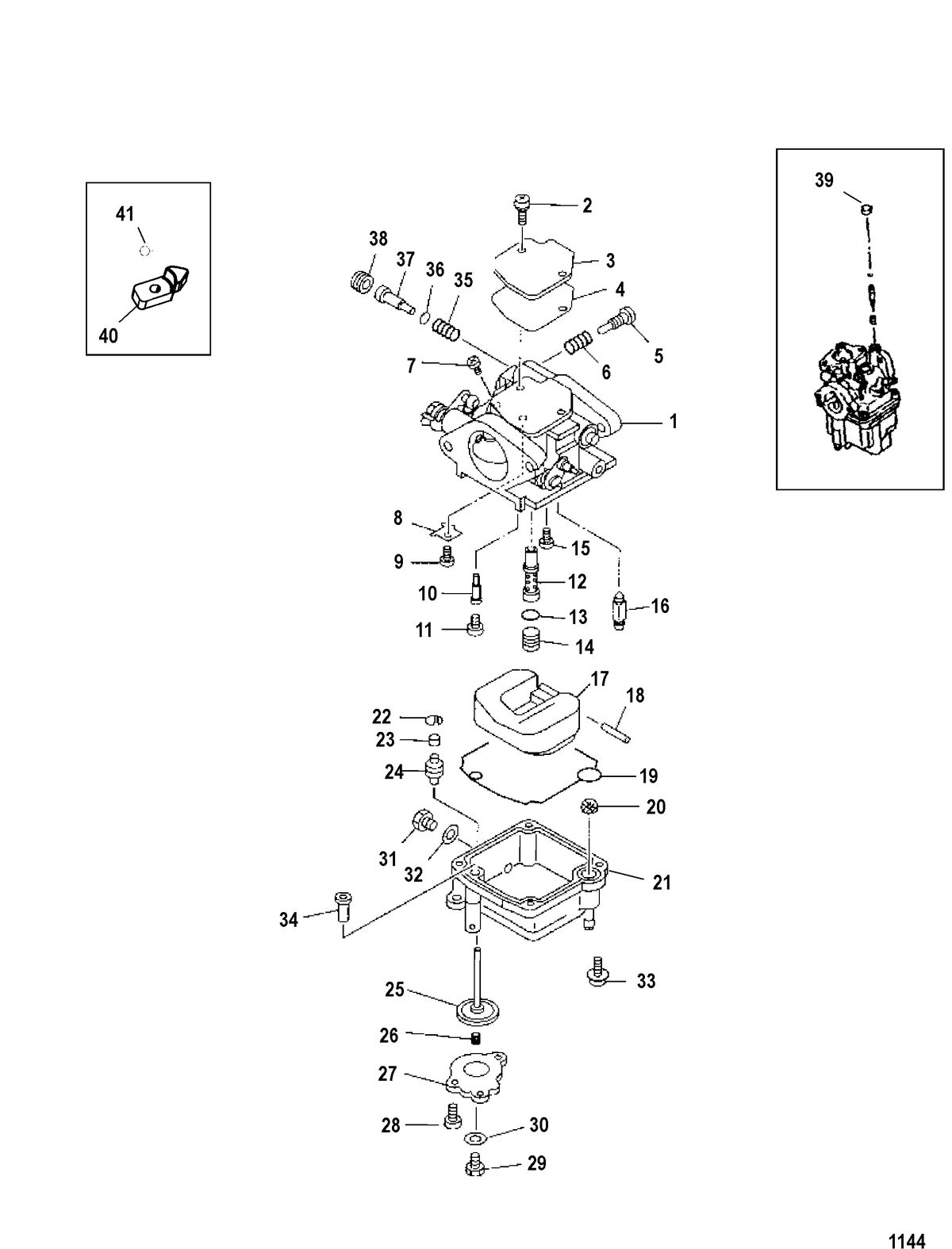 MERCURY/MARINER 9.9/13.5/15 (323CC) 8/9.9/15 BODENSEE 4-STROKE Carburetor