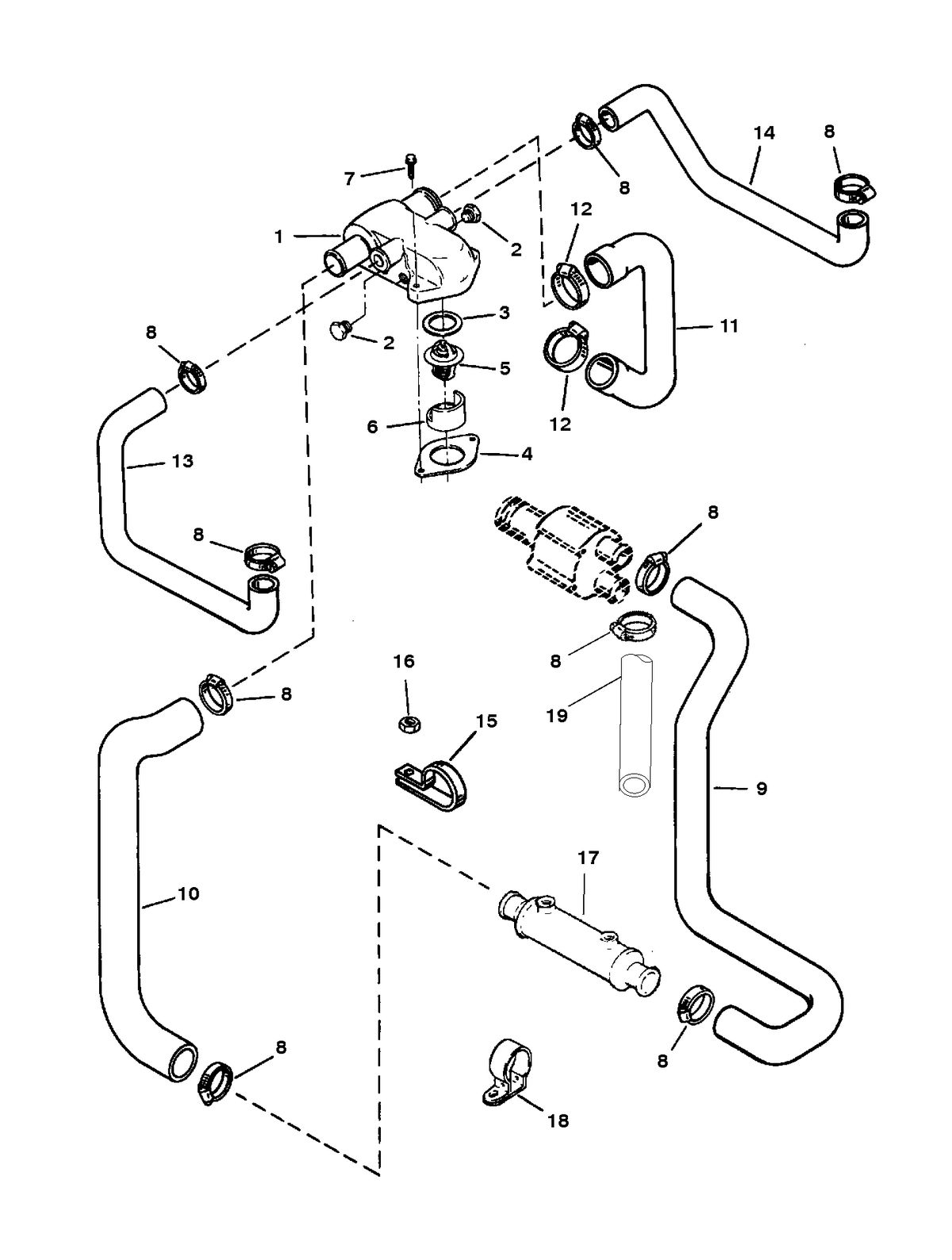 MERCRUISER 350 MAGNUM BRAVO (EFI-MP GEN+) THERMOSTAT HOUSING (STANDARD COOLING)