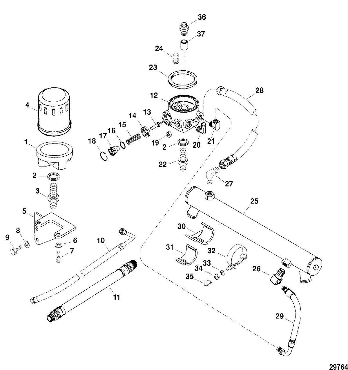 RACE STERNDRIVE 500 EFI Oil Cooler And Oil Filter(Engine)