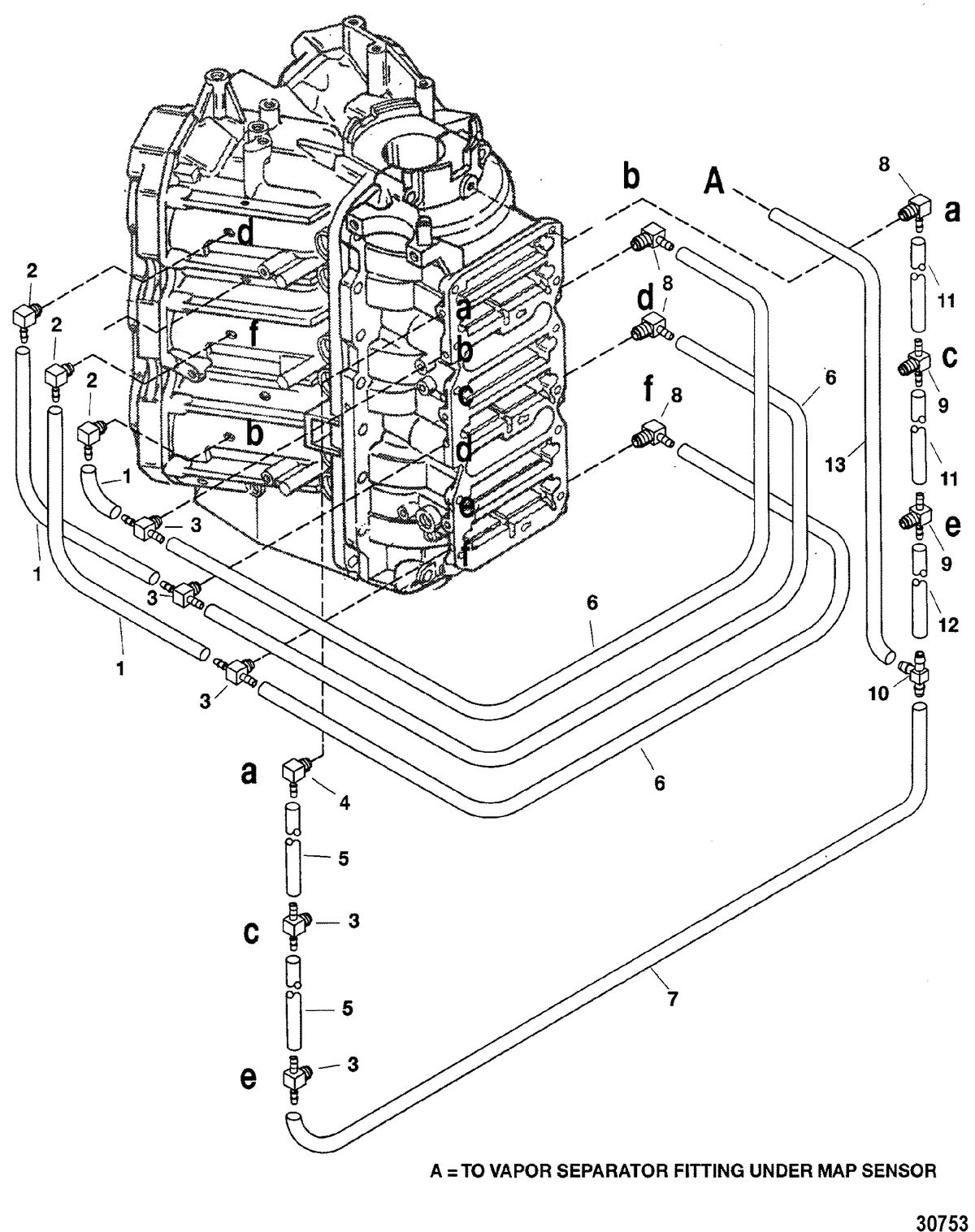 MERCURY 250XB (3.0L EFI) BLEED SYSTEM