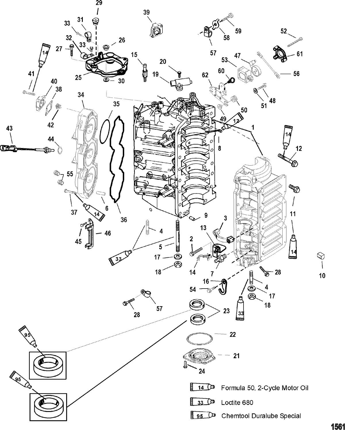 RACE OUTBOARD 250 XS(3.0L DFI) Cylinder Block And End Cap