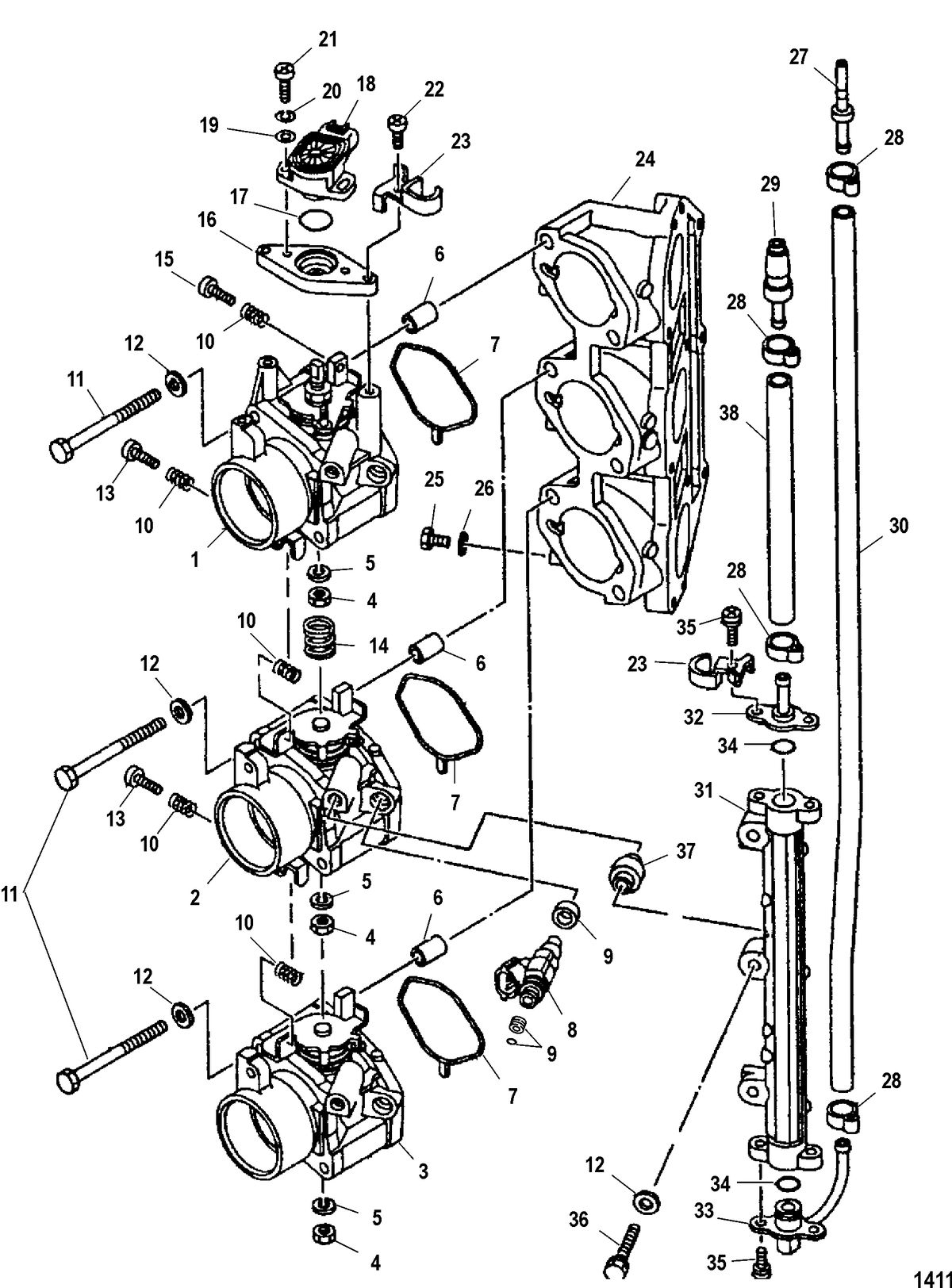 MERCURY/MARINER 225 EFI 4-STROKE Throttle Body(Starboard)