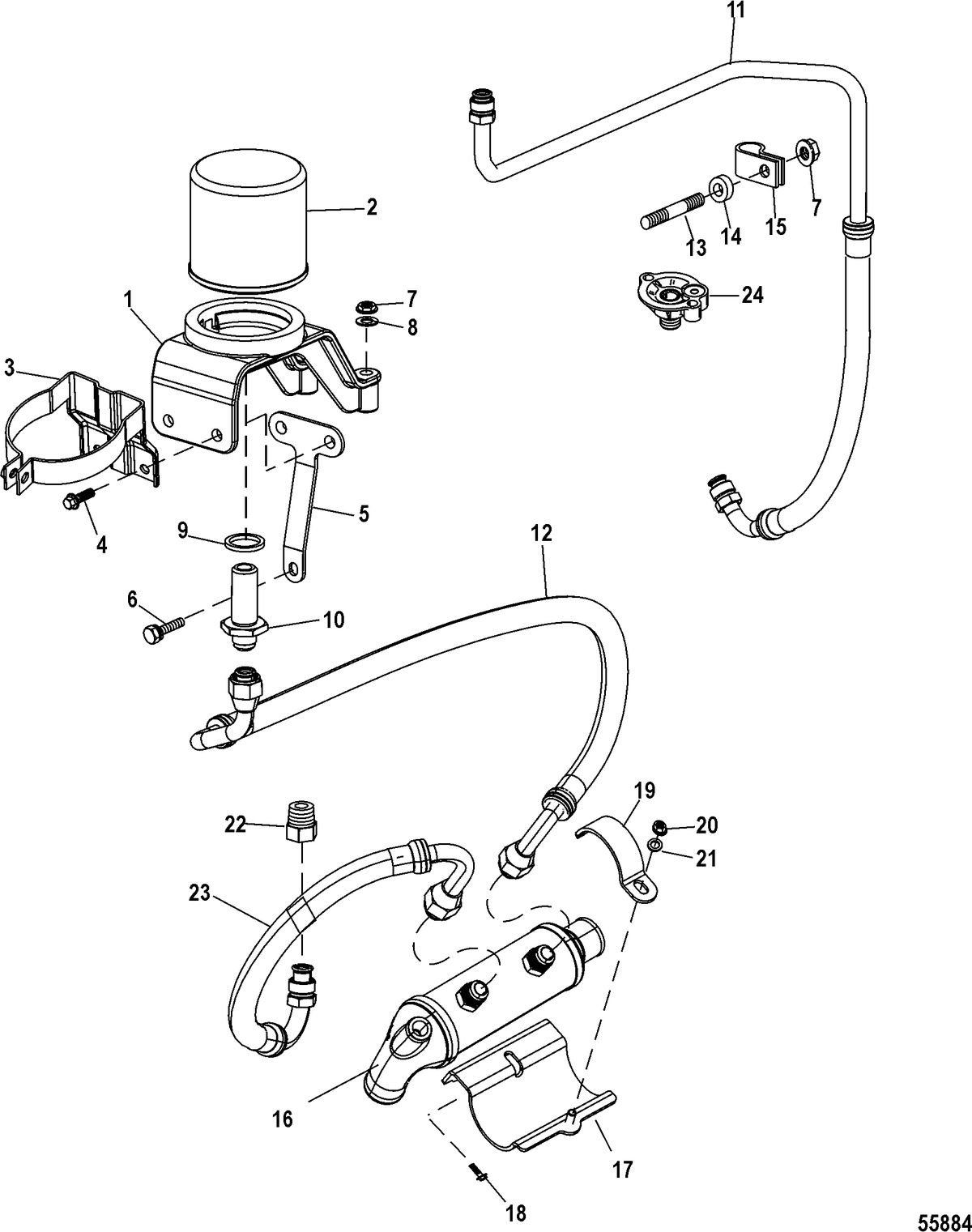 MERCRUISER 496 H.O. PLUS SERIES Remote Oil System