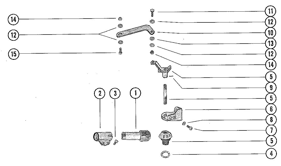 MERCURY MERC 4.5 THROTTLE CONTROL LINKAGE