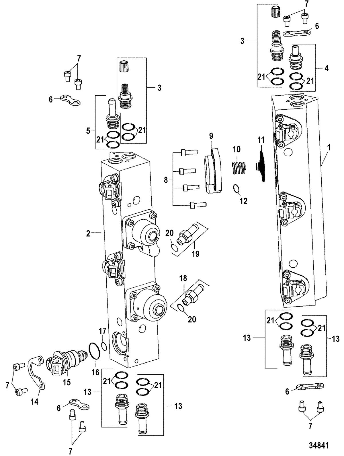 MERCURY/MARINER 200/225 DFI  (3.0L) Fuel Rail Components