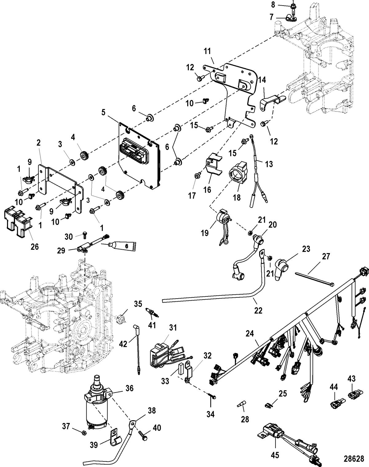 MERCURY/MARINER 30/40 EFI 4-STROKE (3 CYLINDER) Electrical Components, 1C104333/0P560349 and Below