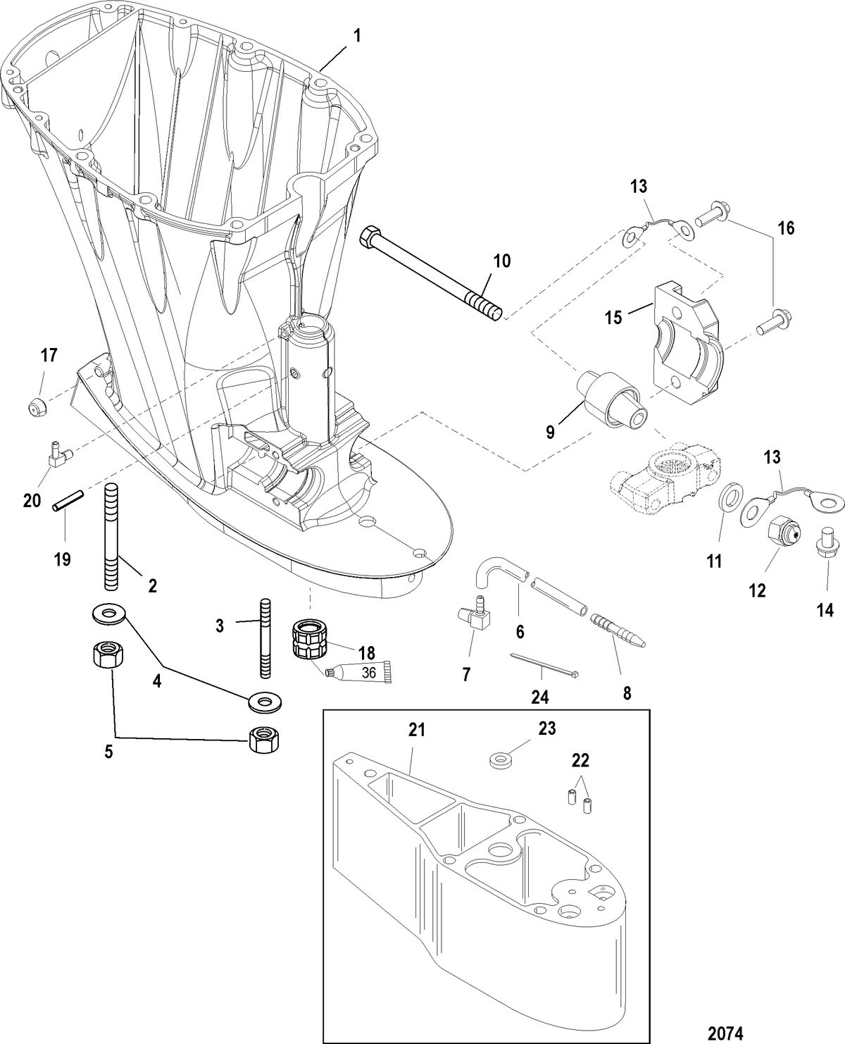 MERCURY/MARINER 115 EFI (4-STROKE) Driveshaft Housing