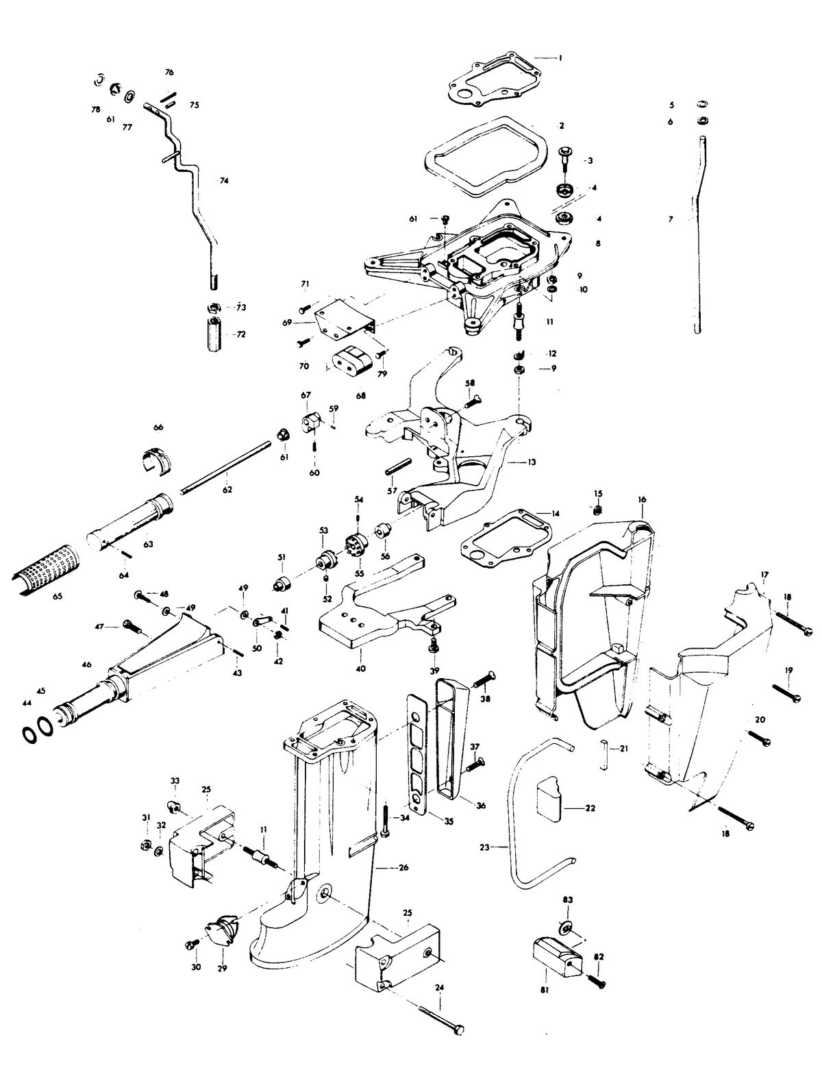 CHRYSLER 25 H.P. MOTOR LEG