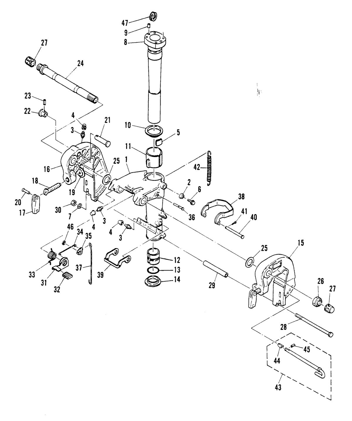 MARINER MARINER 25 CLAMP AND SWIVEL BRACKET/REVERSE LOCK