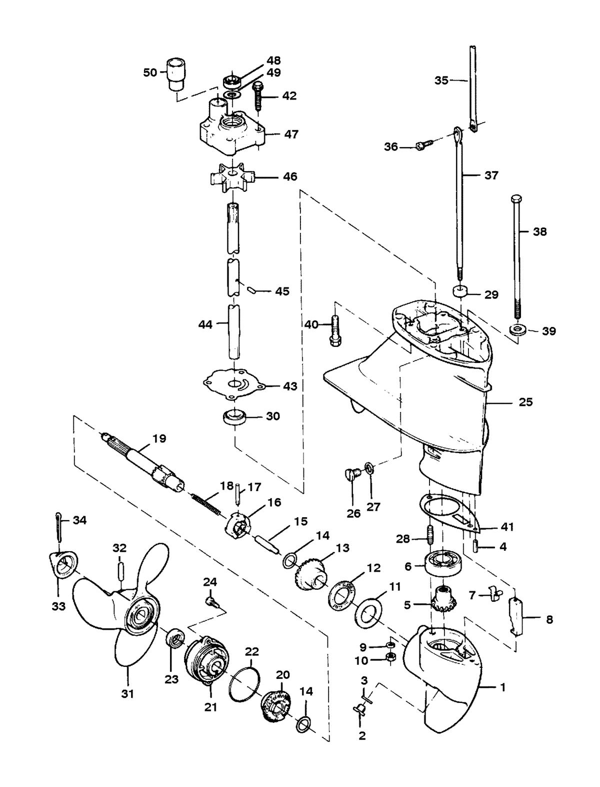 SEARS SEARS9.9 H.P (OUTBOARD MOTOR) W/6 GAL. REMOTE TANK GEAR HOUSING