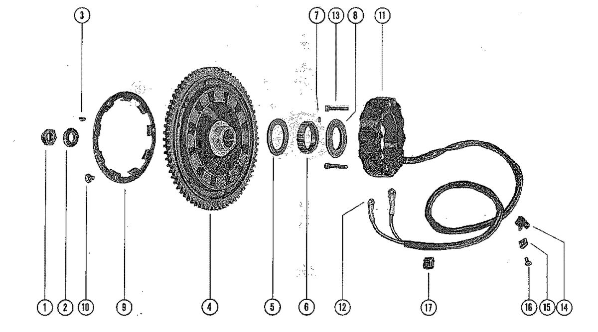 MERCURY MERC 800 FLYWHEEL ASSEMBLY AND STATOR