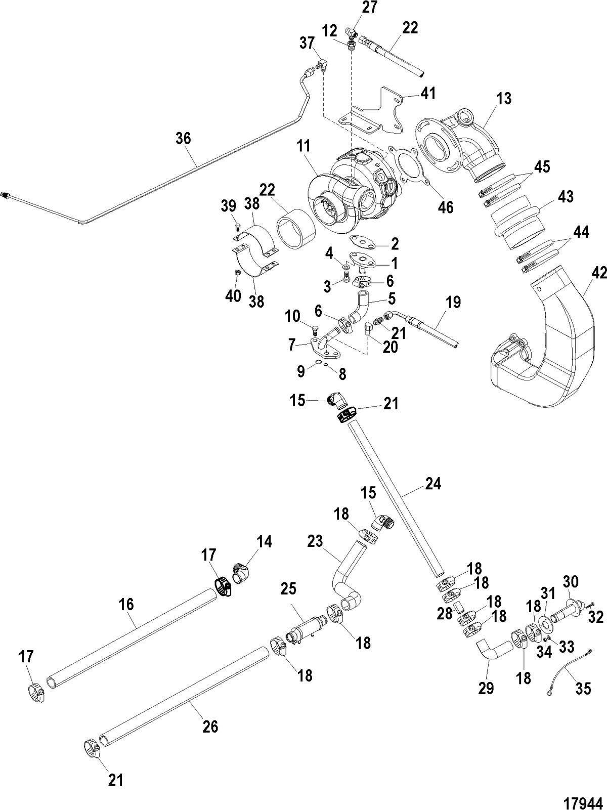 MERCRUISER CUMMINS/MERCRUISER DIESEL 7.3L D-TRONIC BRAVO Turbocharger