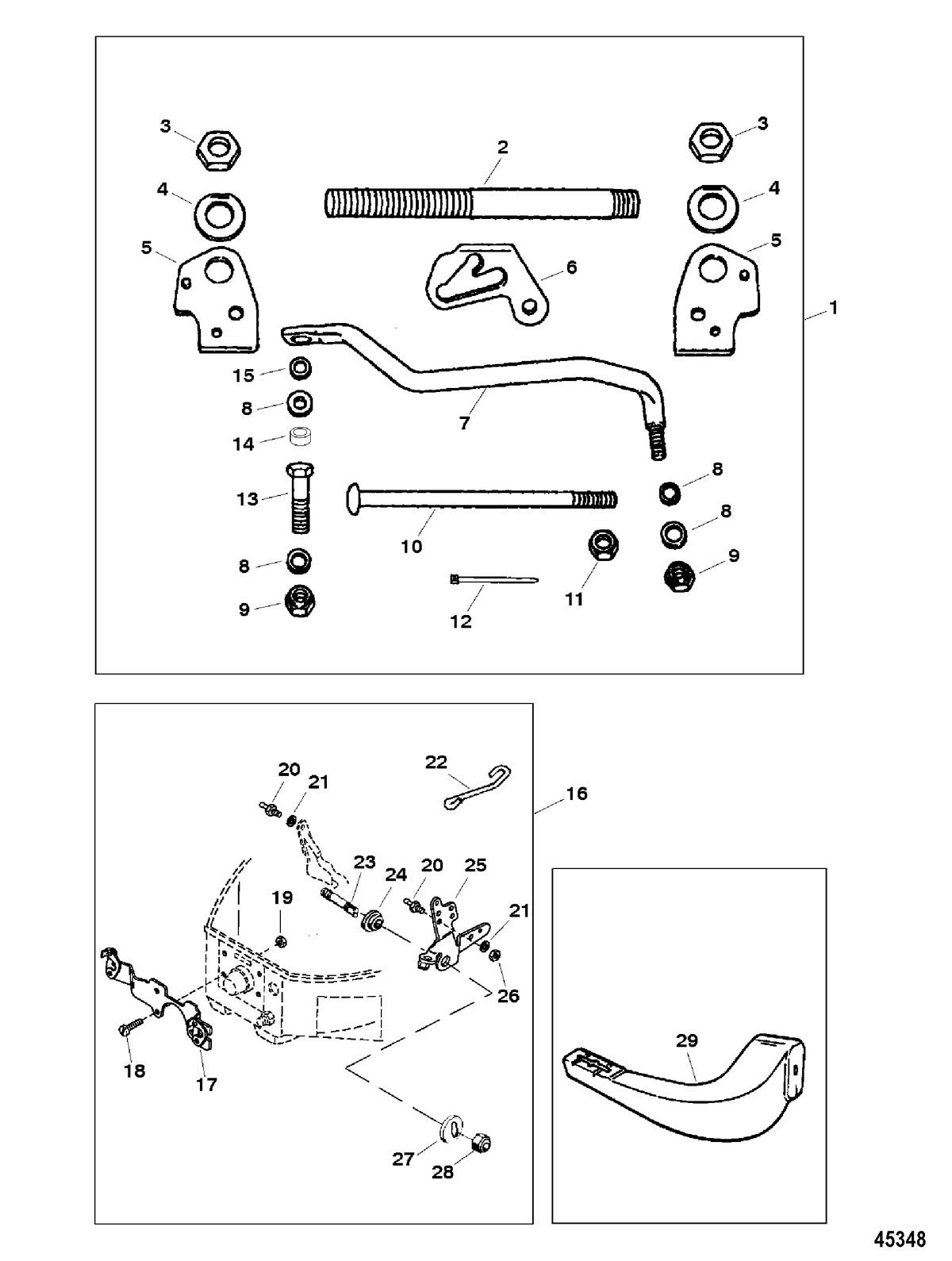 FORCE 9.9/15 HP FORCE Remote Control Linkage