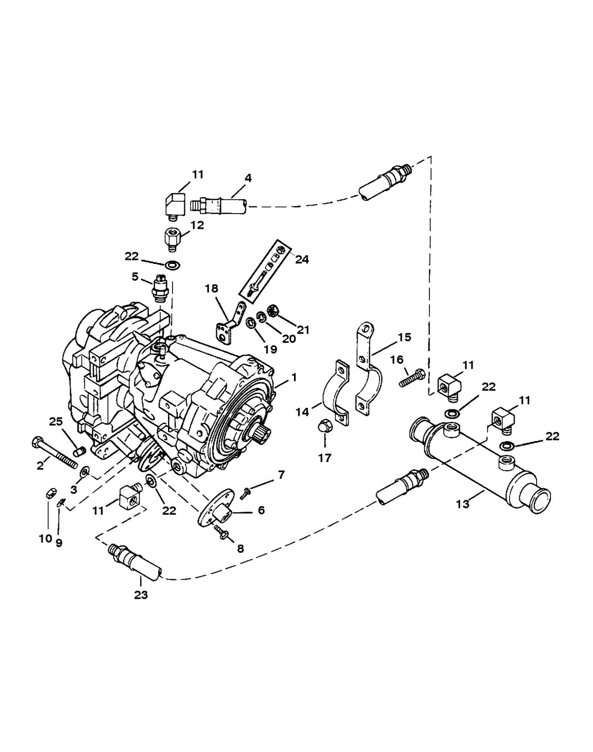 MERCRUISER 5.7L INBOARD ENGINE TRANSMISSION AND RELATED PARTS (V-DRIVE) (BORG WARNER)