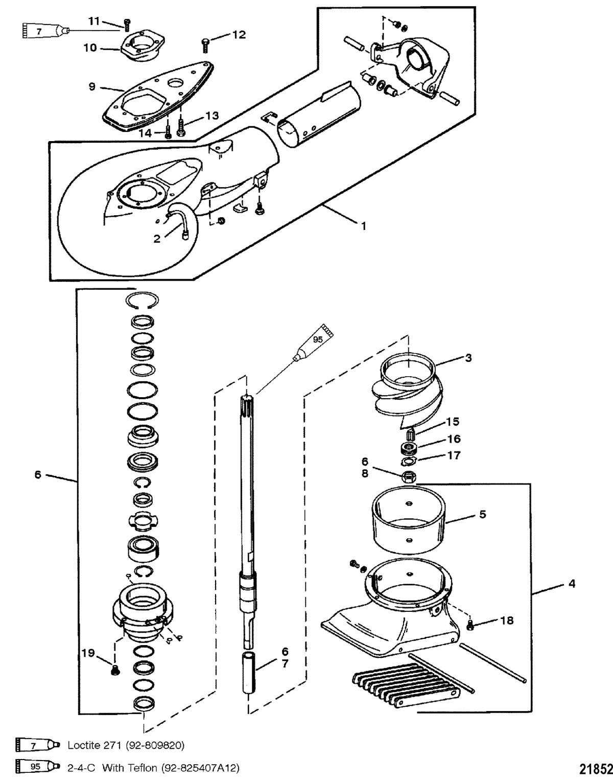 MERCURY/MARINER 20/25/JET 20/SUPER 15/15XD/25 SEAPRO/MARATHON 2 CYLINDER Jet Pump Assembly(S/N 0G157845 & Below)